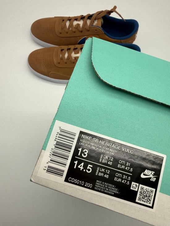 New Nike SB Heritage Vulc Shoes Mens Size 13 Brown Blue Skate Low CD5010 200 main image 9